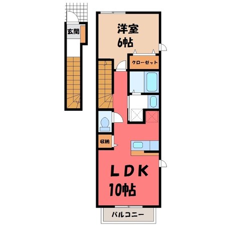 小山駅 バス16分  城南小前下車：停歩4分 2階の物件間取画像